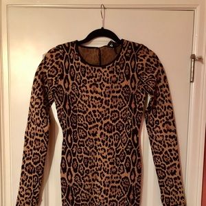 BCBG Leopard Dress, long sleeve